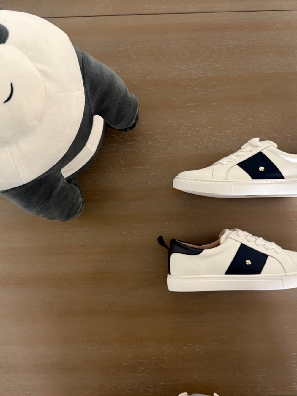 Kate Spade White Sneakers with Navy Side Panel